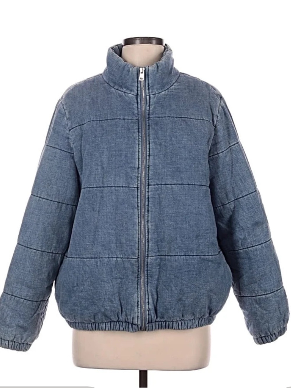 Marc New York Light Denim Quilted Puffer Jacket
